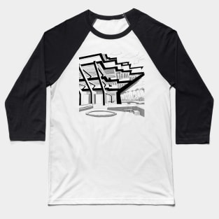 urban library modern architecture ecopop landscape layers Baseball T-Shirt